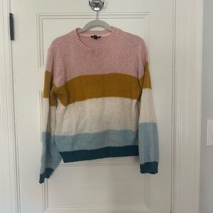 Topshop Multicolor Striped Crew Neck Sweater